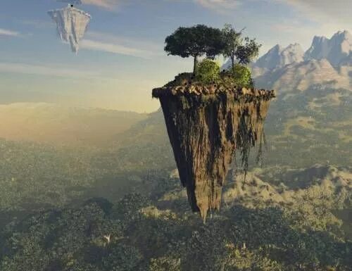 Image result for floating islands what keeps them floating D&D Dessin île, Paysa