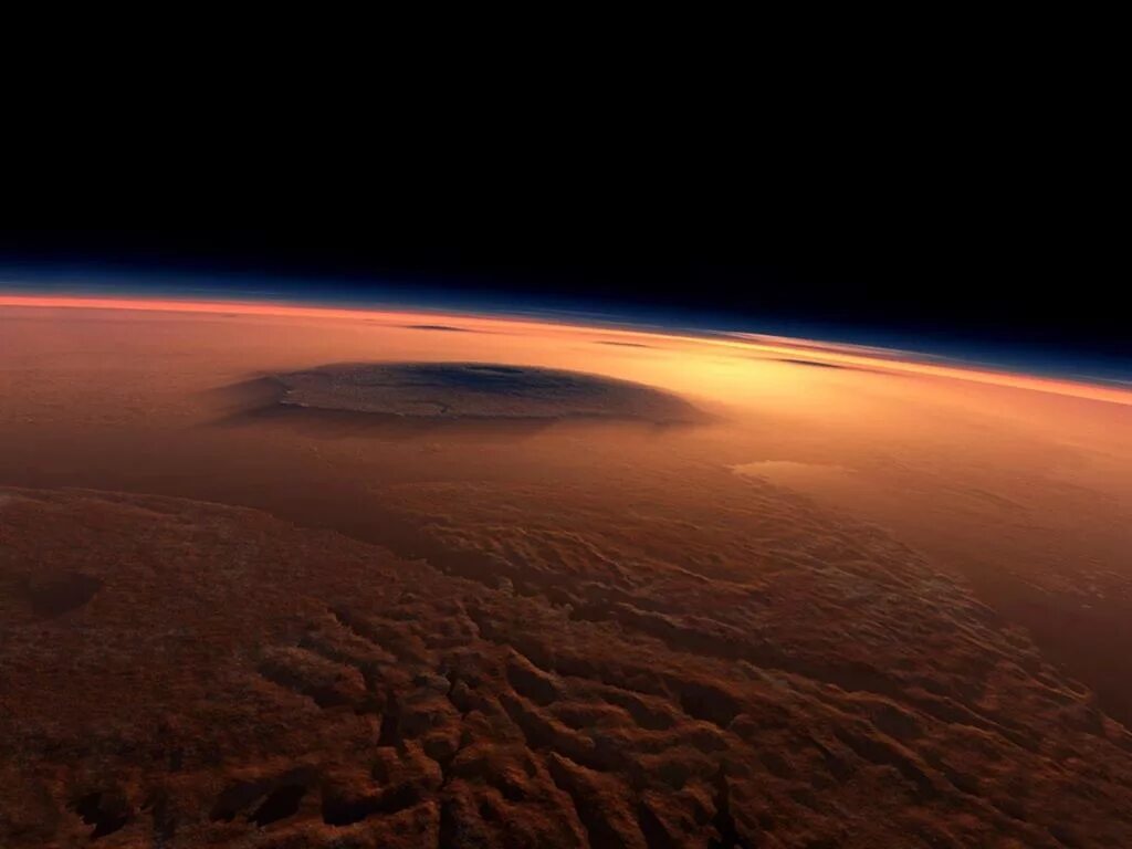 Самая высокая гора в солнечной системе находится. Гора Олимп на Марсе. Марс Планета гора Олимп. Вулкан Олимп на Марсе. Гора Олимп на Марсе NASA.