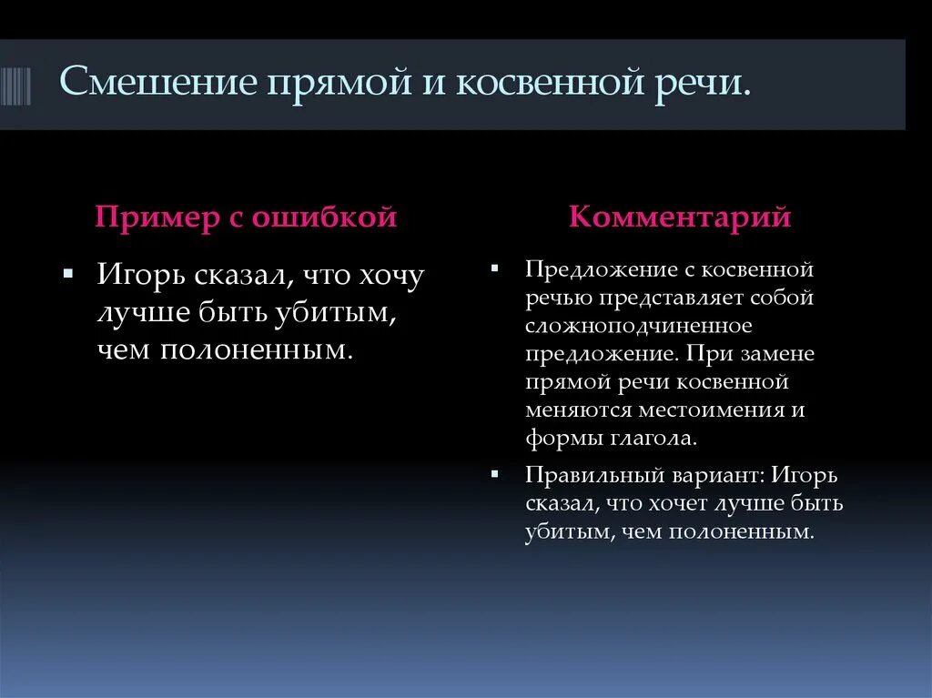 Смешение прямой и косвенной речи. Смешение прямой и косвенной речи примеры. Предложение с косвенной речью представляют собой. Ошибки в смешении прямой и косвенной речи