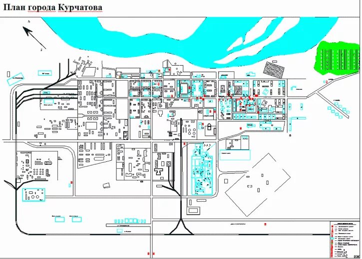 Курчатов на карте