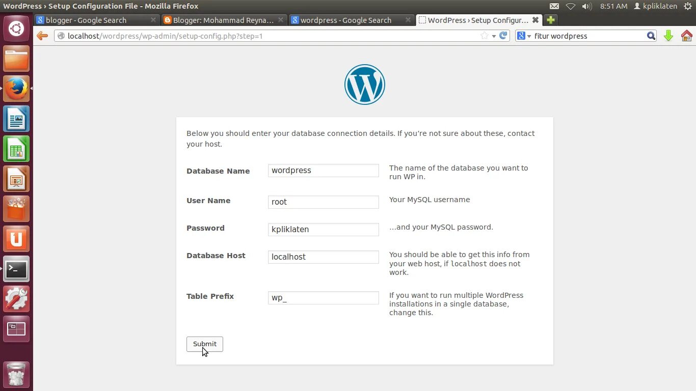 Passwords db. Установка WORDPRESS на Ubuntu. WORDPRESS Setup configuration file что это. Запрос SQL WORDPRESS. Database HOSTNAME * WORDPRESS.