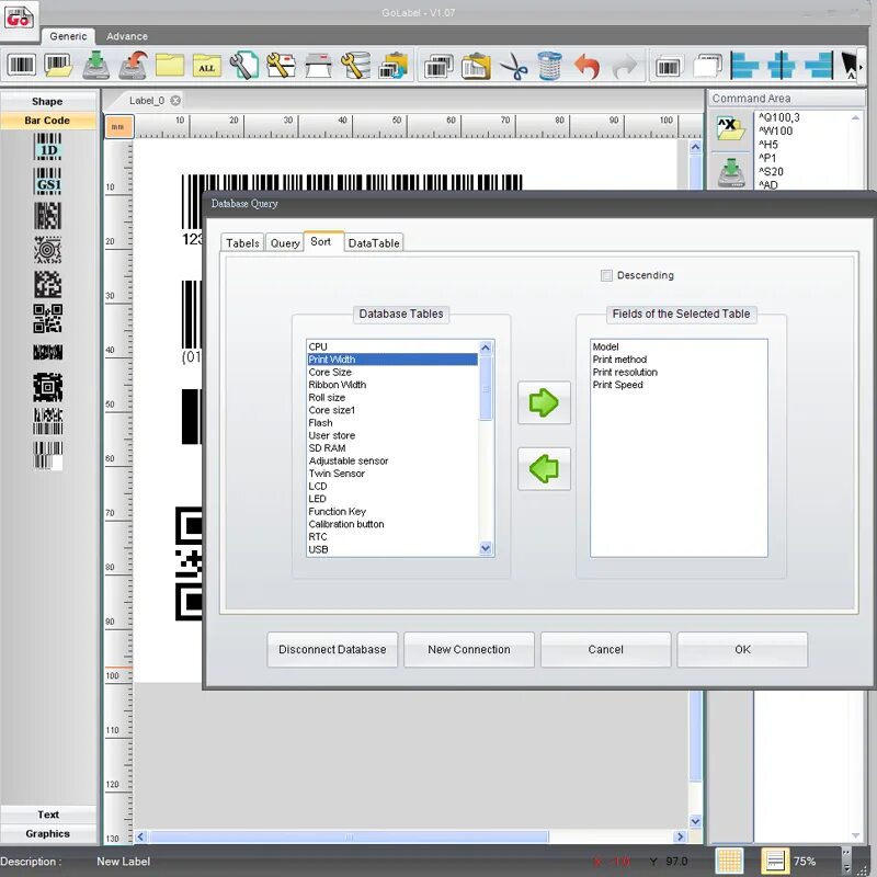Печать godex программа. Этикетки в golabel. Godex530 печать бирок. G530 принтер. Golabel godex.