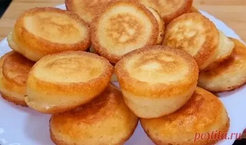 Оладьи на кефире с манкой пышные