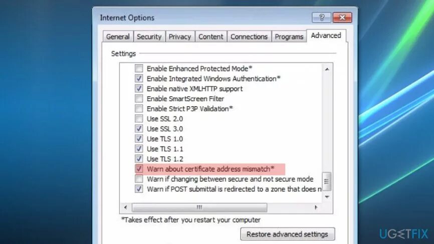 Internet options -> Advanced. Internet option Windows. Windows 11 Internet options Advanced.