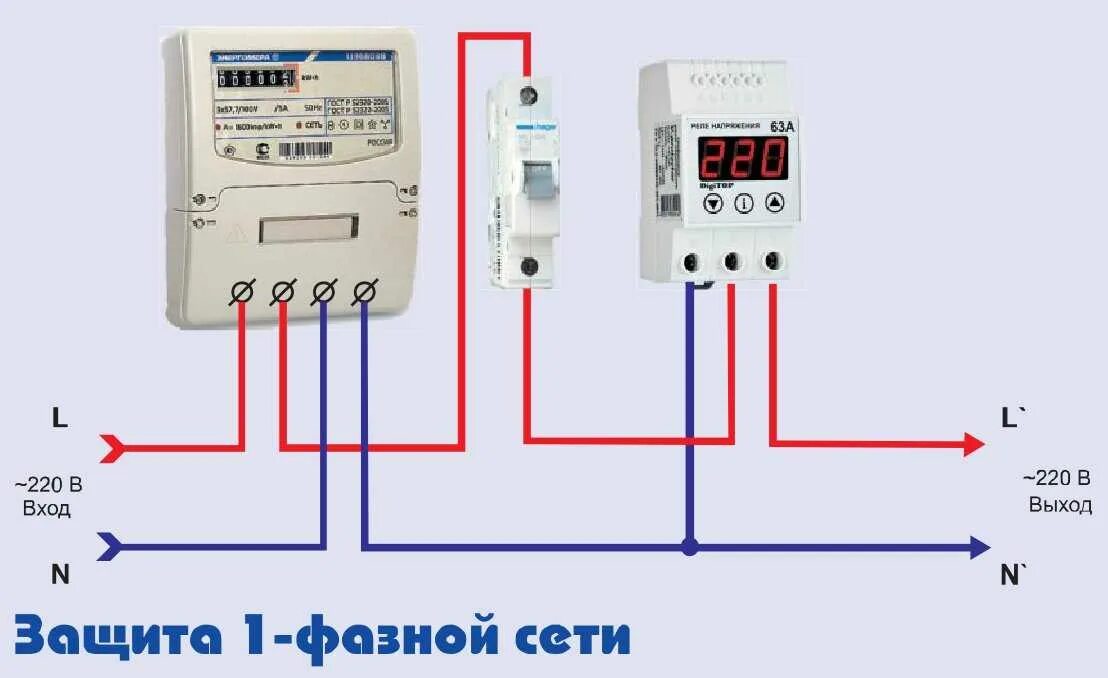 Показывает напряжение в сети. Реле контроля напряжения однофазное схема подключения. реле напряжение 220 однофазное схема подключения. схема включения реле напряжения 220в для дома. схема подключения однофазного реле контроля напряжения 220в.