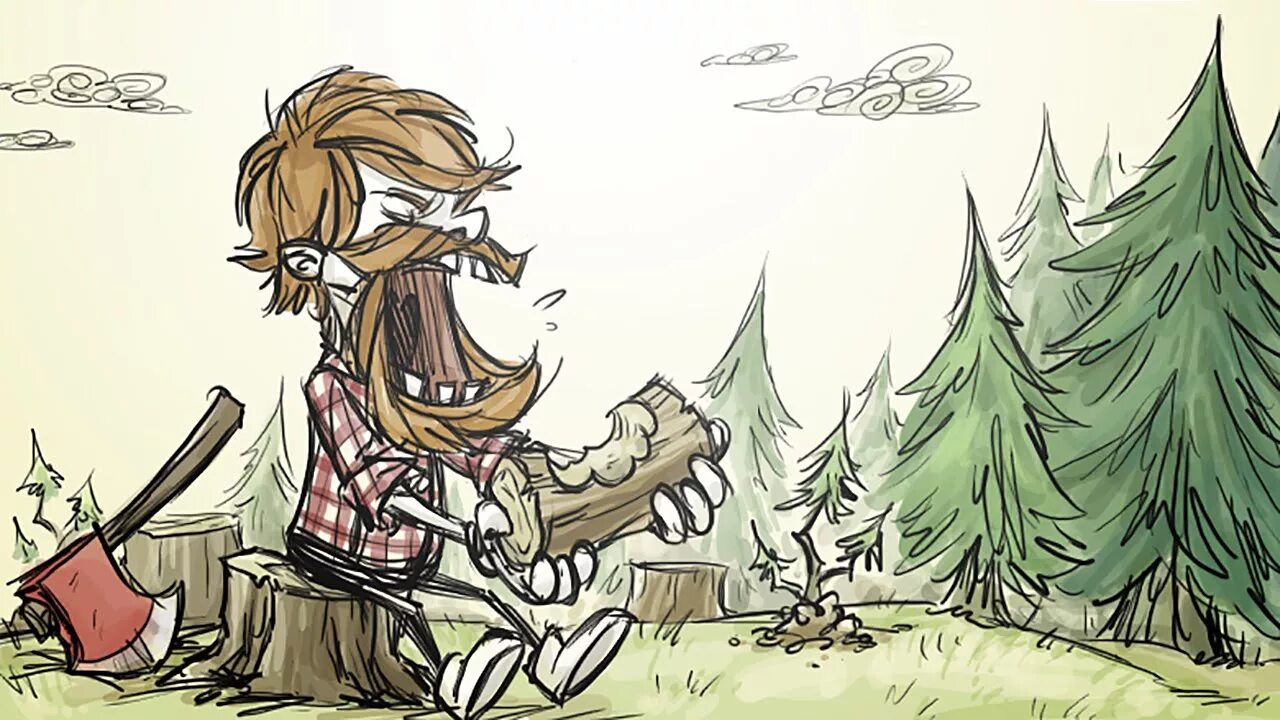 Вуди don't starve together. Вуди из don't starve. Вуди don't starve together. Вуди бобер донт старв. Don,t starve woodie art.