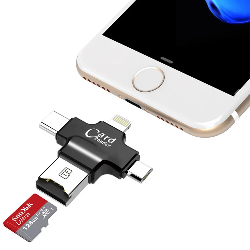 Картридер USB MICROSD SD для iphone. Картридер Type-c MICROSD/SD. Флешка (USB + Micro USB + Type-c). Картридер 4 в 1.