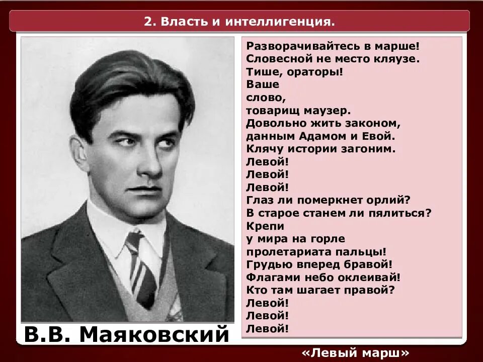 Разворачивайтесь в марше Маяковский. Левый марш Маяковский. Левой левой Маяковский. Власть и интеллигенция СССР. Шагающий маяковский