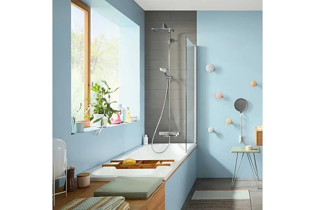 Ванна с тропическим душем. Душевая система Hansgrohe Croma e Showerpipe 280 1jet 27687000. 27687000 HG Croma e 280 1 Jet Showerpipe душевая система. Hansgrohe Croma e Showerpipe 280 1jet 27687000. 27687000 Hansgrohe.