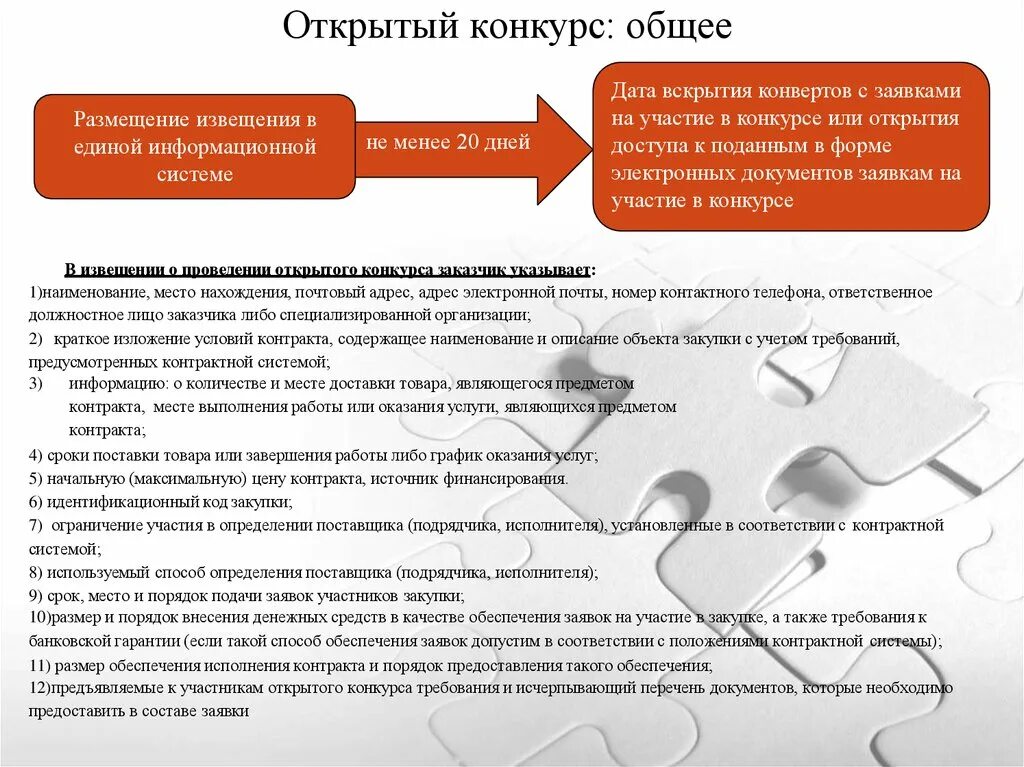 Требования к банковской гарантии. Информация и документы об обеспечении заявки на участие в закупке. Что относится к обеспечению по заявкам на участие в закупке:. Открытый конкурс.