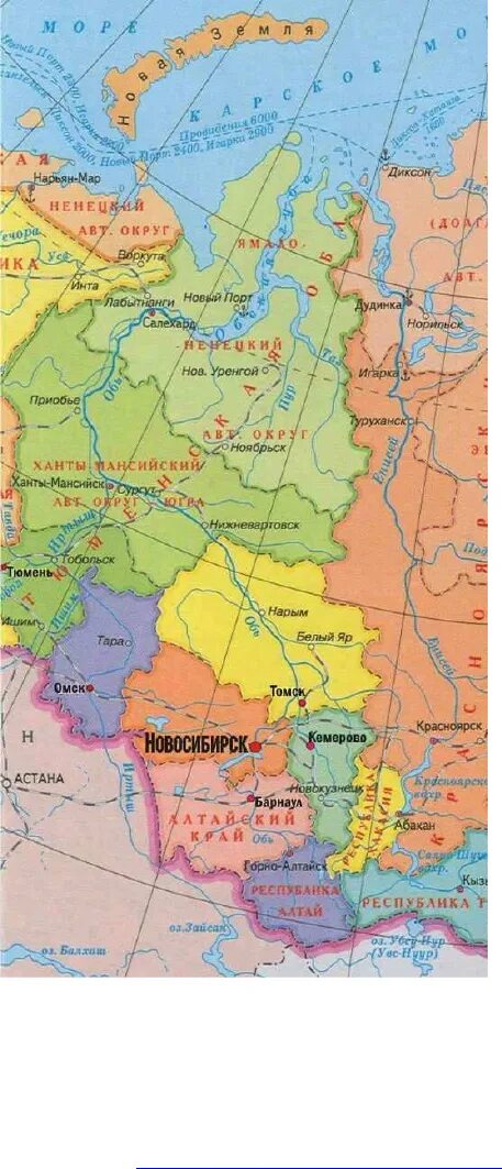 Какие города находятся в западной сибири. Западная Сибирь административная карта. Карта Западной Сибири географическая. Западная Сибирь подробная карта политическая. Западная Сибирь на карте России.