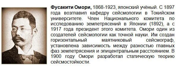 Достижения омори. Ученый Омори сейсмостойкость. Сейсмологу ф. Омори. Как выглядит создатель Омори. Ф. Омори ученый сейсмолог.