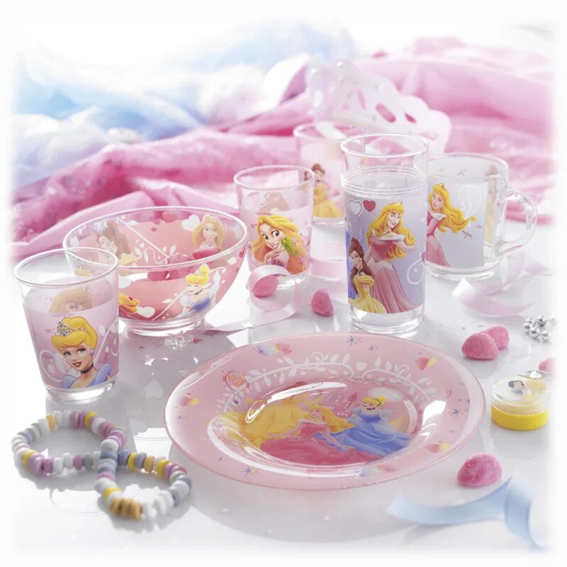 Набор посуды 1/3 винкс (tset3w). Детская стеклянная посуда. Набор для завтрака 3 пр. Детская стеклянная посуда. "забавные животные".