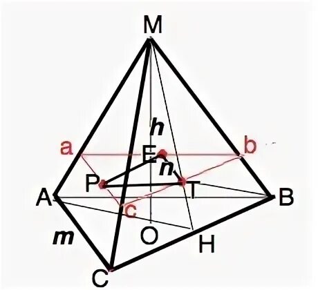 В правильном тетраэдре h высота m ребро n. В правильном тетраэдре h высота m ребро. Рисунок любой пирамиды с обозначением всех вершин. Правильная треугольная пирамида обозначения.