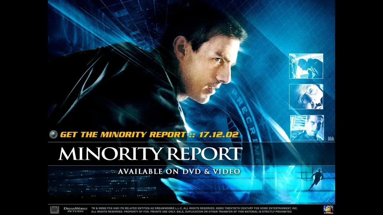 New released movies. Minority Report 2002. Особое мнение Постер. Особое мнение двд.