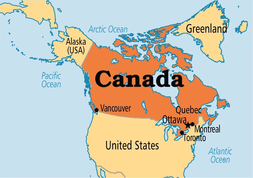 Положение на материке сша и канады. Канада на карте. Канада расположение. Местонахождение Канады.