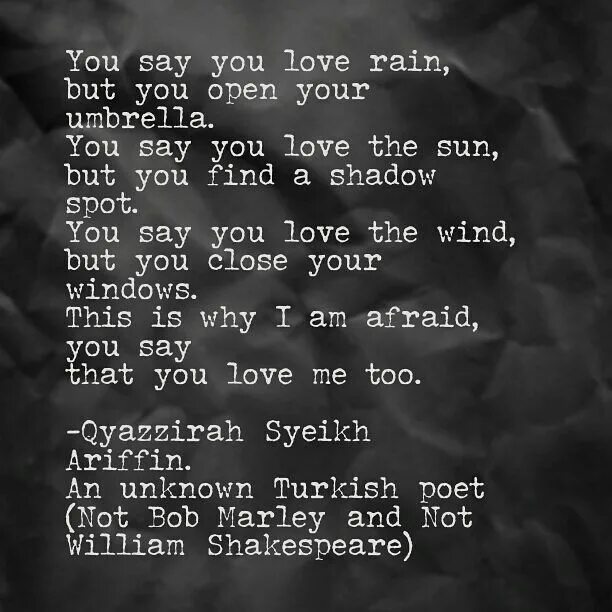 William Shakespeare you say you Love Rain. You say you Love me i say you Crazy текст. You say you Love Rain but you open your Umbrella. You said you Love Rain.