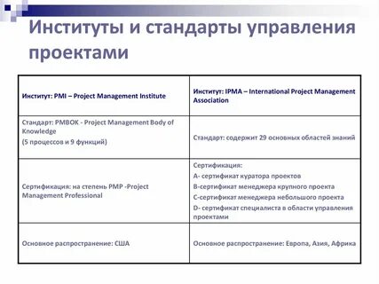 1 стандарты управления проектами