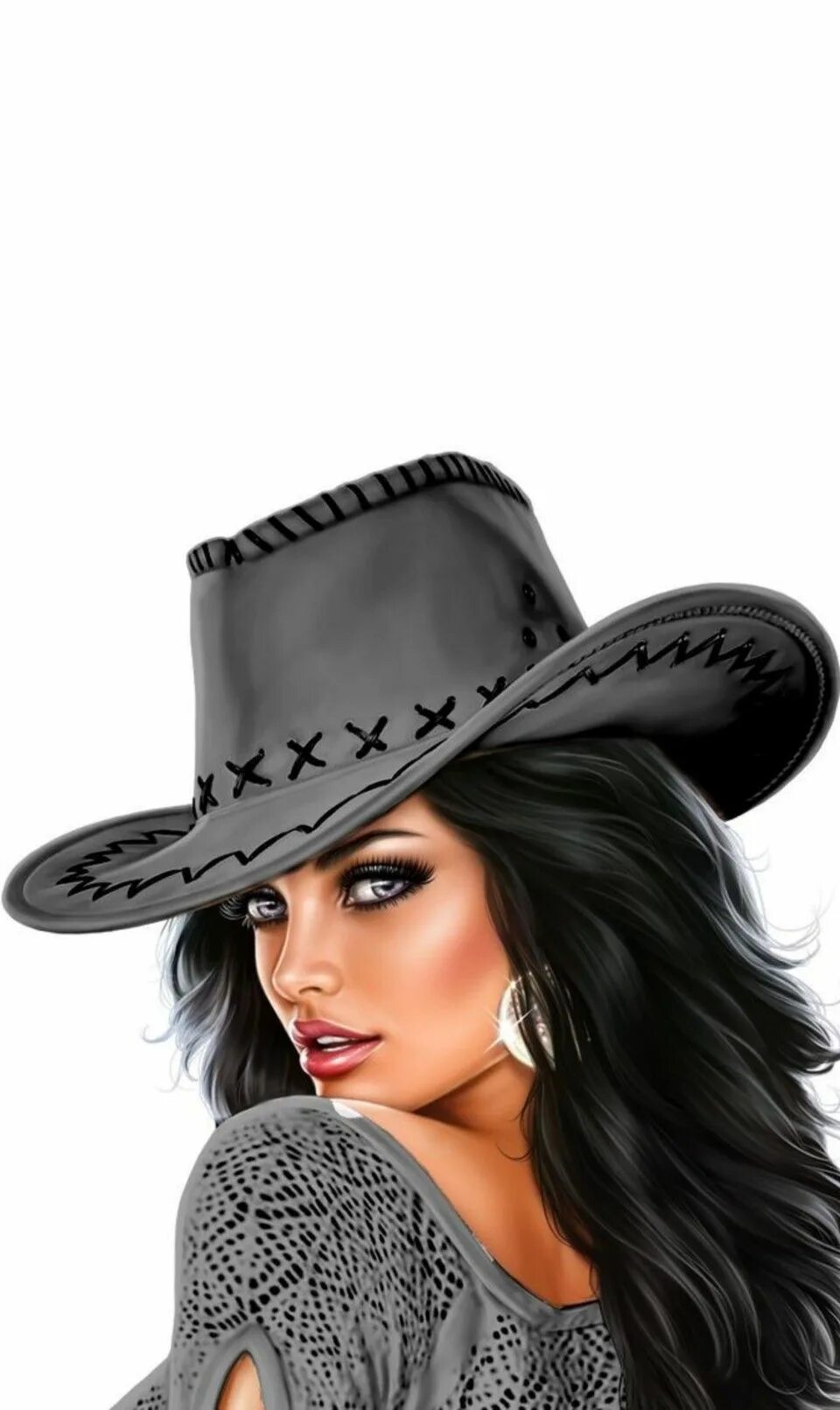 Ни глазом ни ухом. Красивые картинки на телефон на заставку модные для девушки. Cowboy girl Art.