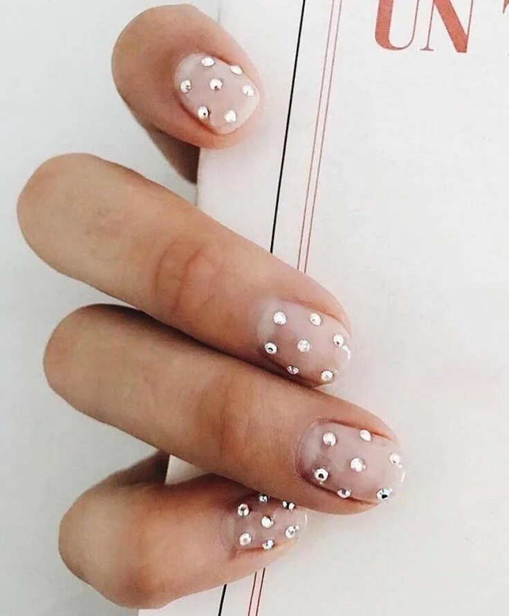 Sellos Matte nails design, Swarovski nails, Nails design with rhinestones