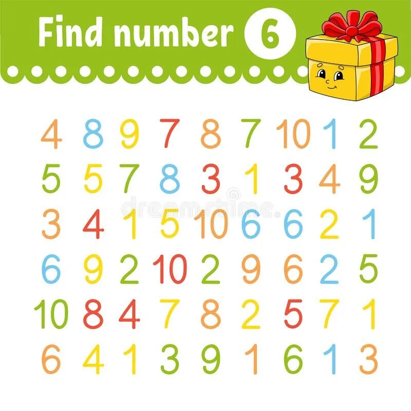 Find the number 1 on. Find the numbers.