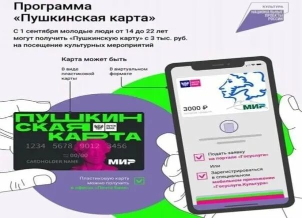 Как узнать дату пушкинской карты