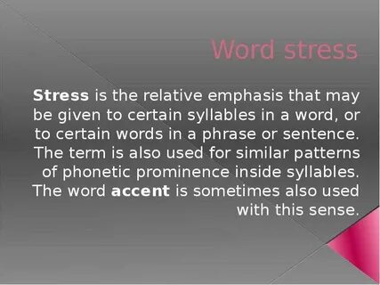 Word stress