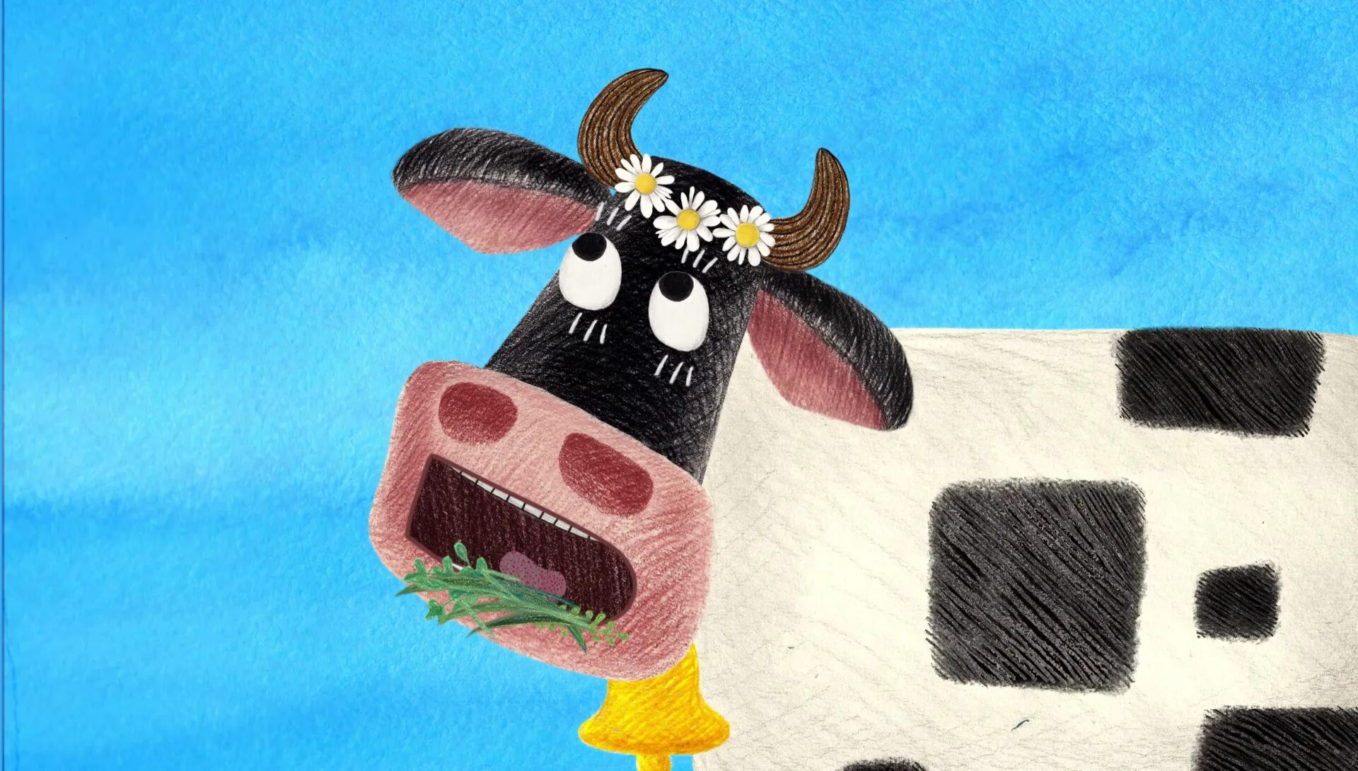 Корова божья коровка. Корова из мультфильма. Корова мечтала. Мультяшная коровка.