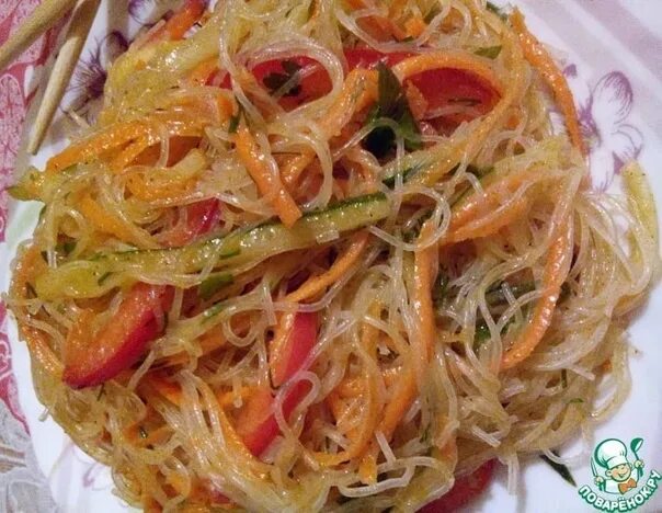 Салат с фунчозой и овощами - пошаговый рецепт с фото. Автор рецепта Александр Че