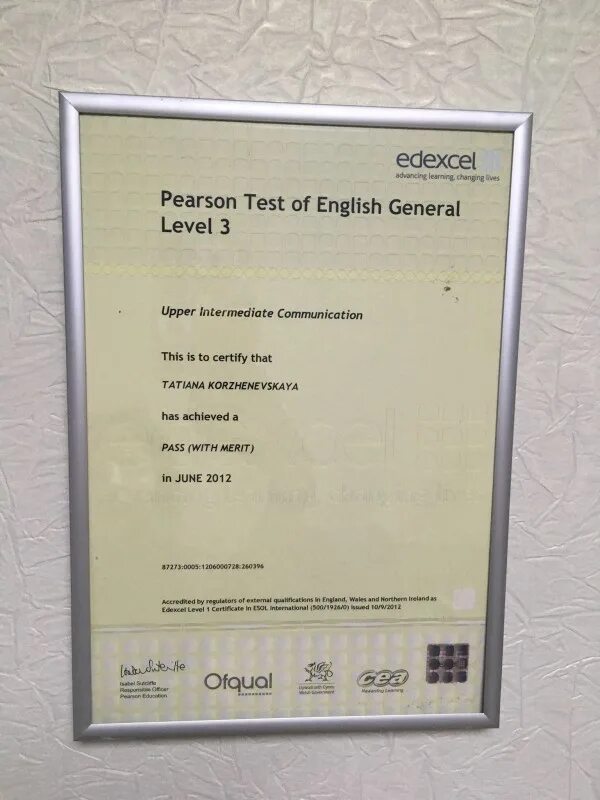 Pearson test of english. Pearson test of english