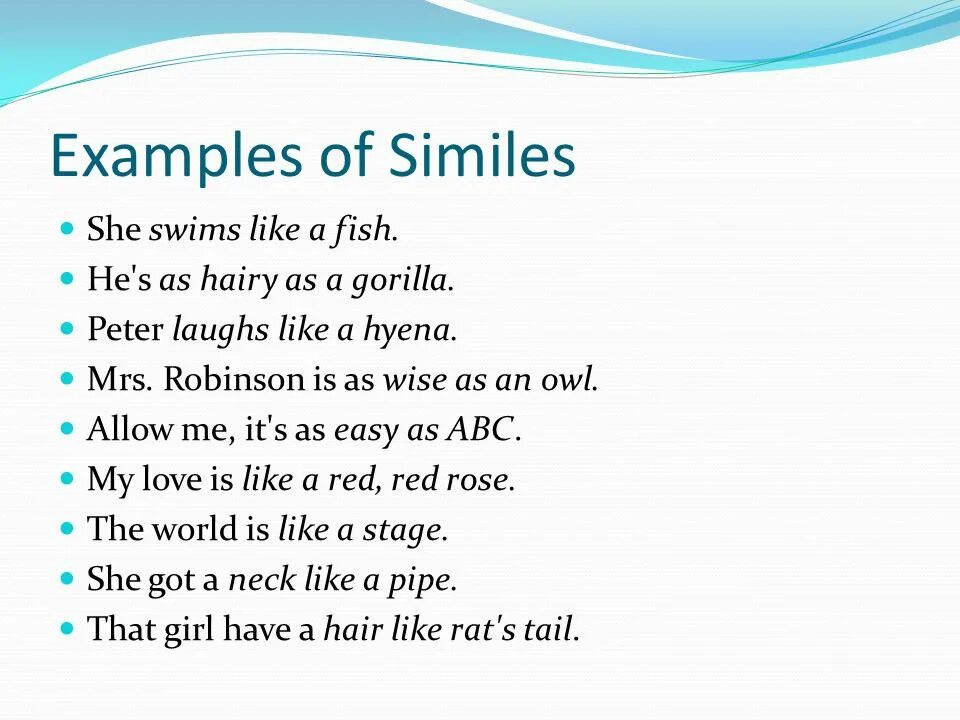 Simile examples. Similes примеры. Similes в английском языке примеры. Homeric simile примеры.