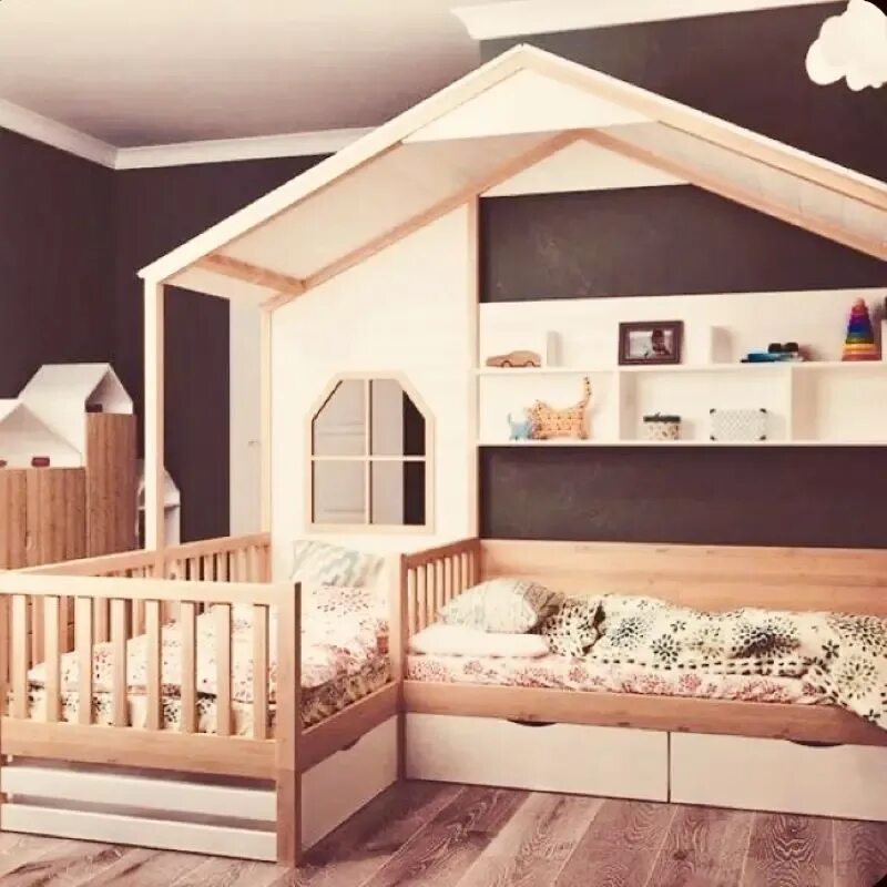 Кровать домик угловой Fairyland. Кровать домик для девочки. Кровать детская - домик. Угловая кровать домик для двоих детей. Угловая кровать для двоих