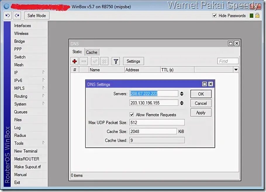 Dns микротик. Дефолтный днс микротик.