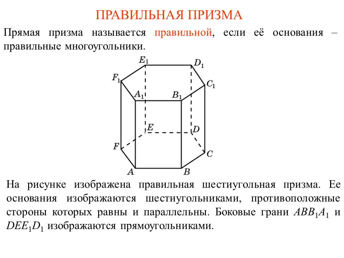 Изобразите правильную шестиугольную призму