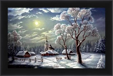 Спокойной ночи с зимними пейзажами
