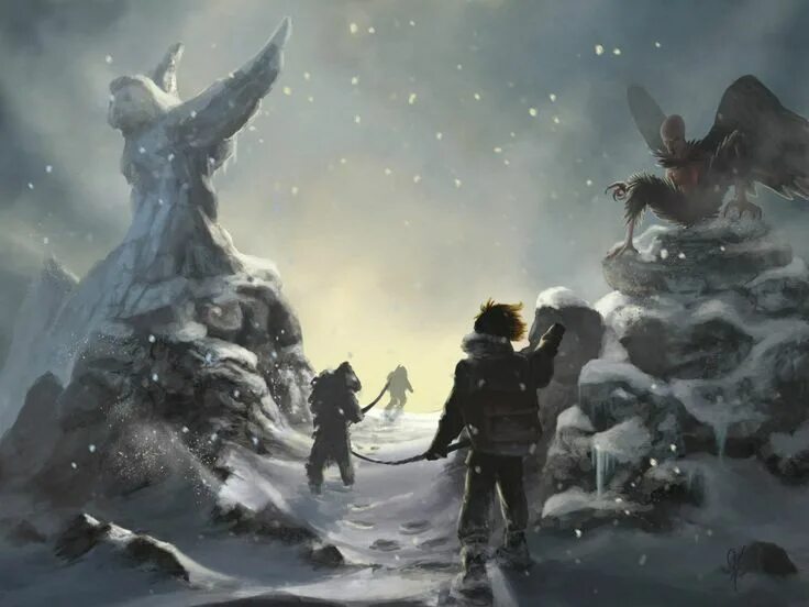 Across the snow