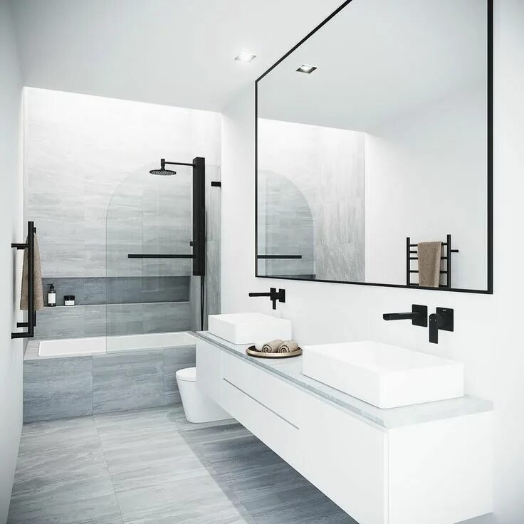 Contemporary Australian Architecture Inspiration Modern white bathroom, Bathroom