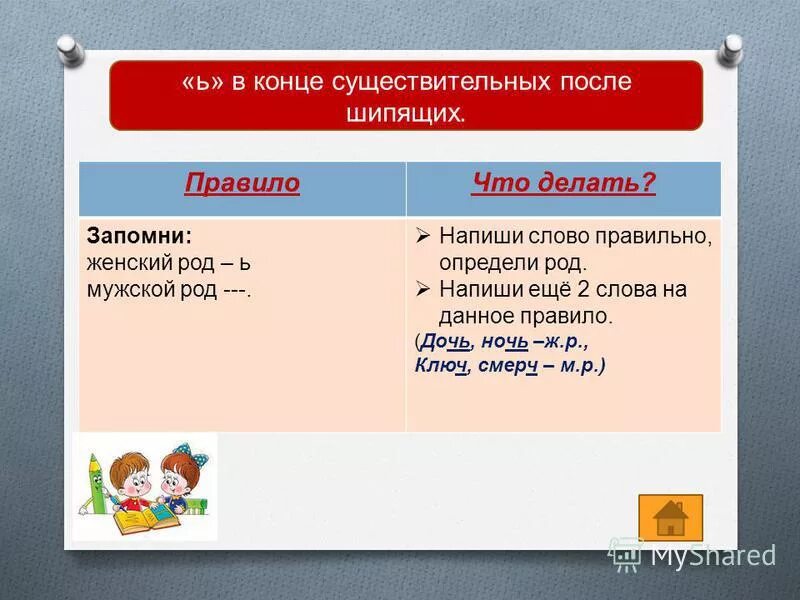 Слова мужского рода с шипящей на конце. Существительные мужского рода после шипящих. Ь на конце существительных после шипящих. Существительные с ь на конце после шипящих. На конце существительных.