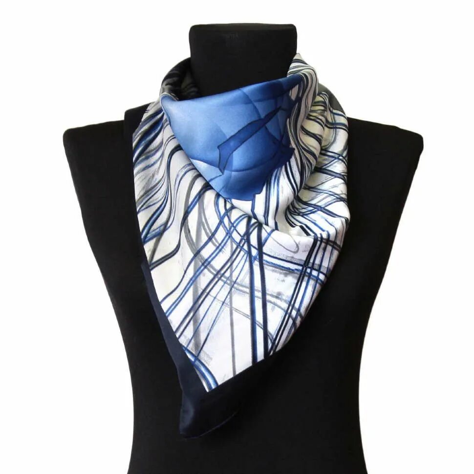 Платок Roby foulards. Платок Borbonese шейный. Шейный платок женский. Шейный платок голубой.