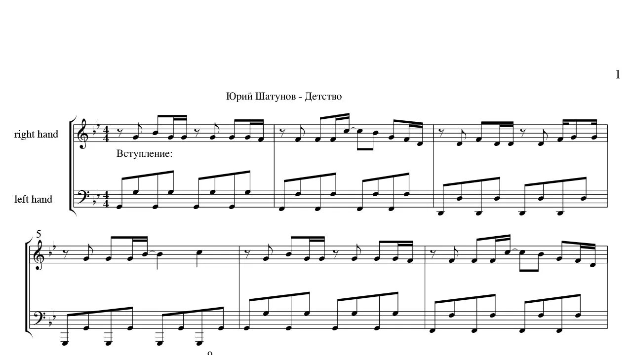 Детство Шатунов Ноты. Музыка шатунова детство