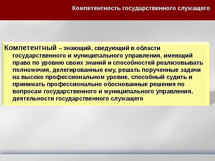 По вопросу высшей компетенции. Профессиональные компетенции государственных служащих. Компетентность государственного служащего. Модель компетенций государственного служащего. Компетенции государственного и муниципального служащего.