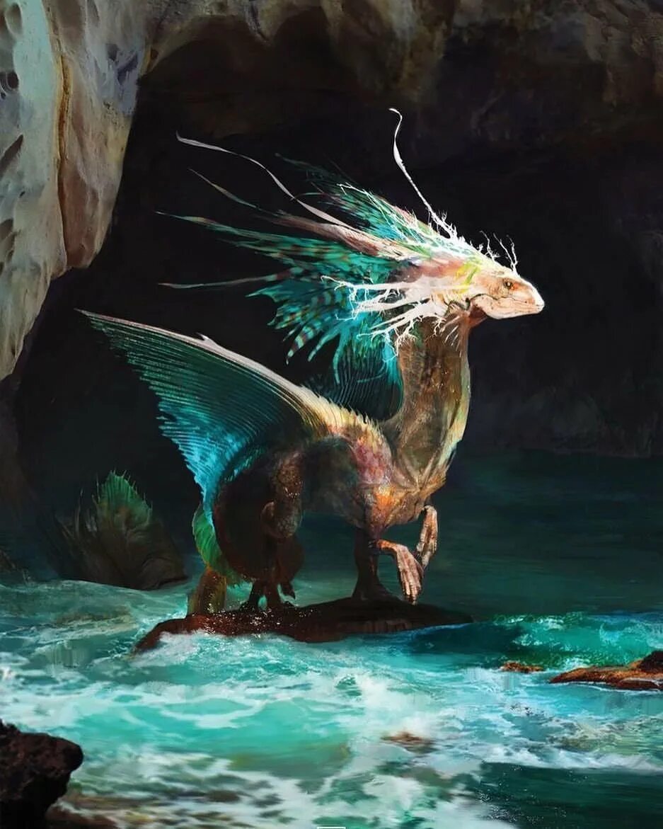 Морской дракон (Draco Marinus). Морской дракон Draco Marinus фольклор. Красивые Мифические существа. Сказочный дракон.