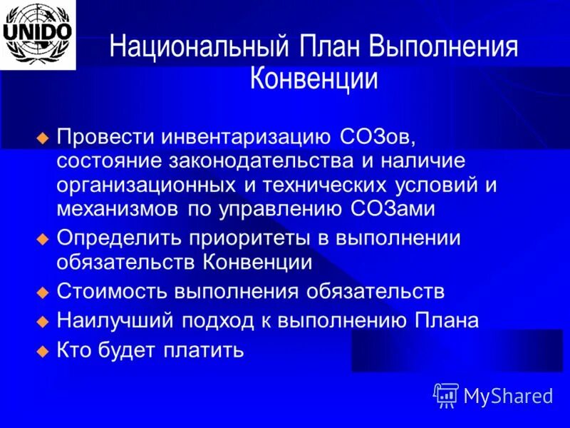 Конвенции по обязательствам. Бизнес планирование Unido. Методологией Unido.