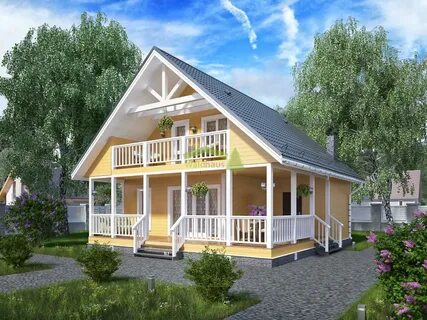 Проекты каркасных домов с верандой
