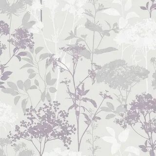 Обои серые с цветами