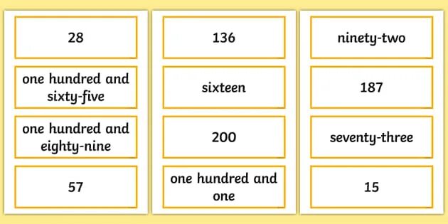 Read number. One hundred and two почему с and. read the storyagain match then number.