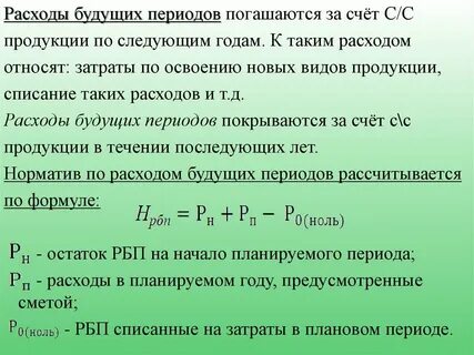 Рассчитать расходы периода