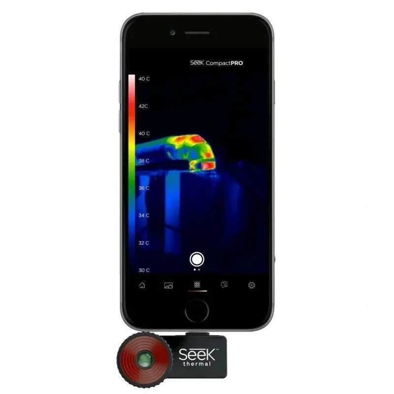 Seek compact pro. Seek Thermal Compact Pro для IOS. Тепловизор для iphone. Инфракрасная камера айфон.