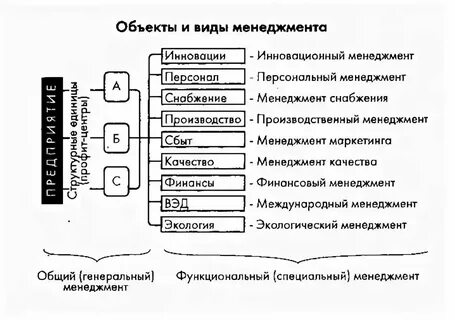 Характеристики объекта управления организации