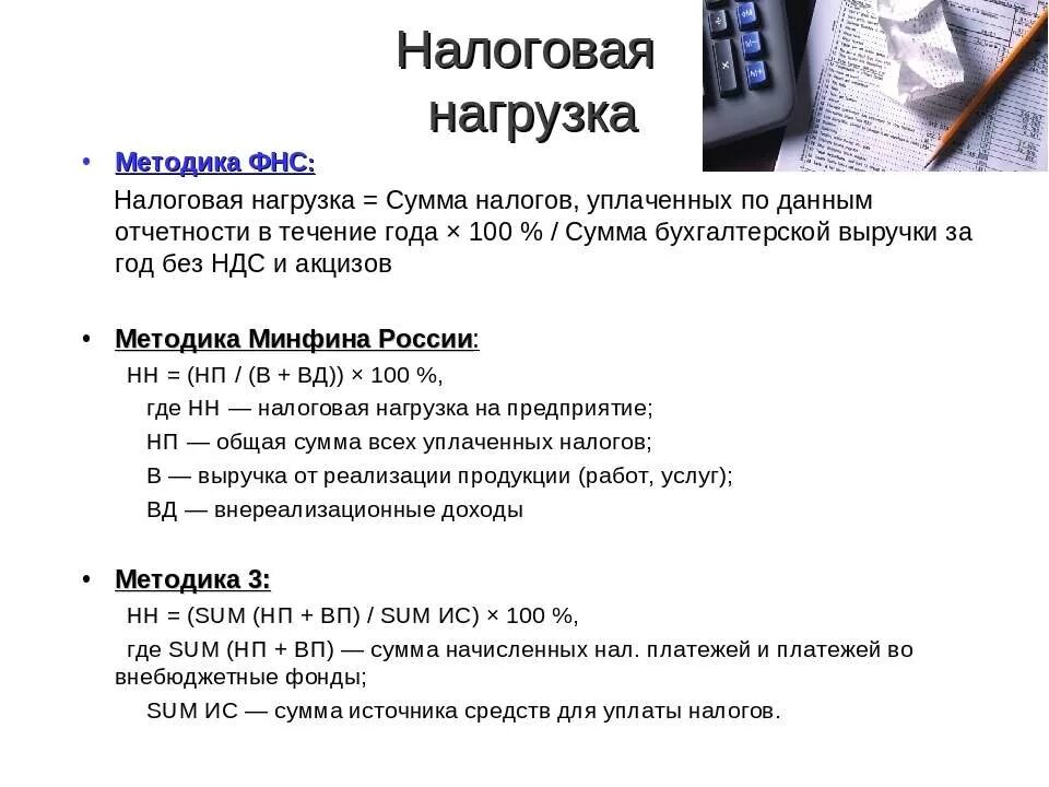 Процент налоговой нагрузки